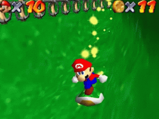 gif of Mario sliding on a turtle shell